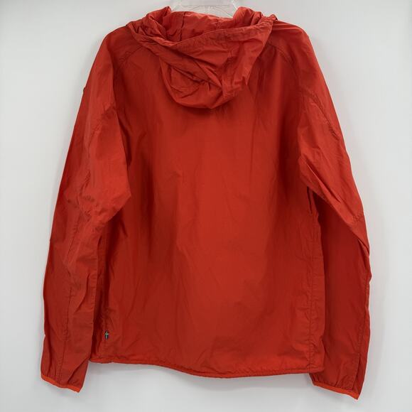 Fjallraven‎ High Coast Wind Anorak Jacket Mens Medium Orange Hooded Pullover - Picture 5 of 10